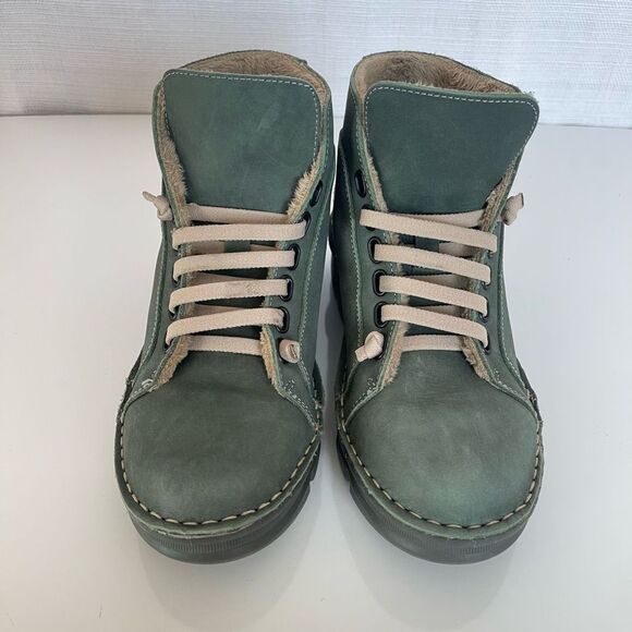 On Foot Shoes - On Foot 29001 High Top Green Sneaker in Kaki Khaki. US Size 39